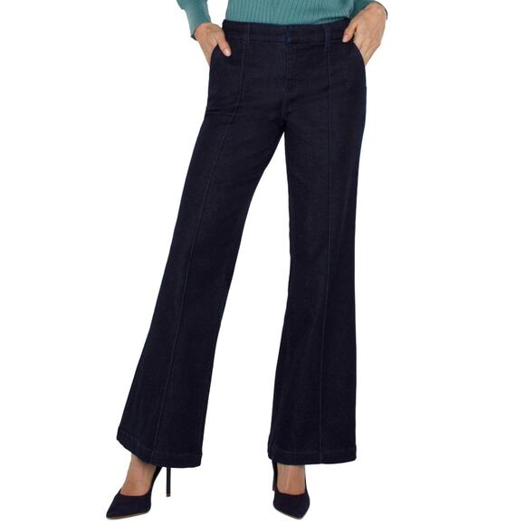 LIVERPOOL Women's Pintuck Trouser Jeans US 4 27 Blue Sturgis Midrise NWT - Picture 1 of 13